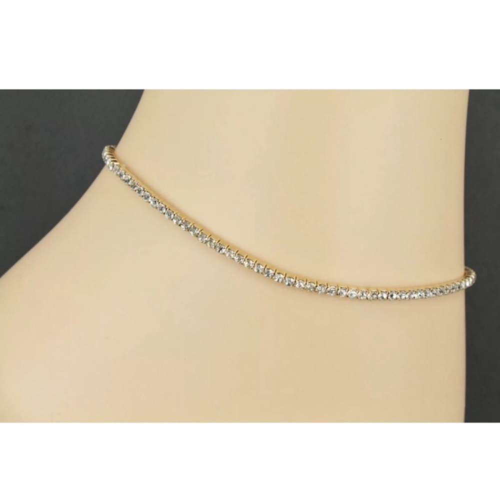 Crystal Ankle Bracelet 8 1/2”-10” stretchy NEW - Picture 10 of 11